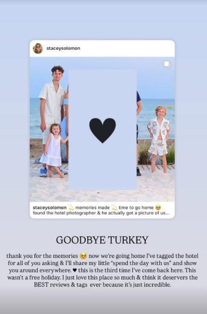 Stacey Solomon's family photos from a Turkey vacation.