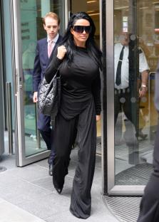 Katie Price leaving the High Court.