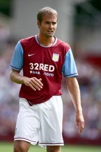 Olof Mellberg of Aston Villa in a soccer game.