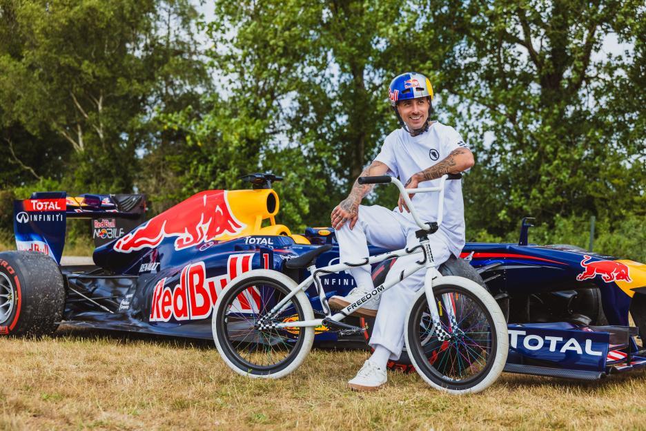 Kriss Kyle poses for a portrait during 'Can He Hop It' at Goodwood Motor Circuit in Chichester, United Kingdom on July 14, 2025. / Dan Griffiths / Red Bull Content Pool / SI202508050048 / Usage for editorial use only /