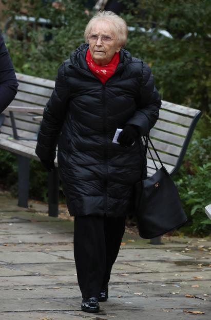 Kath Phipps at Bobby Charlton's funeral.
