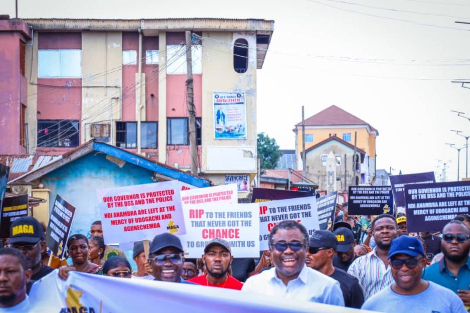 Group stages protest over insecurity, activities of vigilante in Anambra