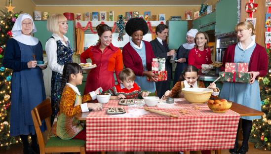 Call the Midwife cast Christmas photo.