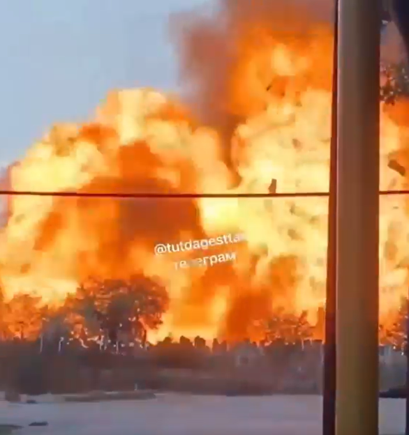 Large fire and explosion.