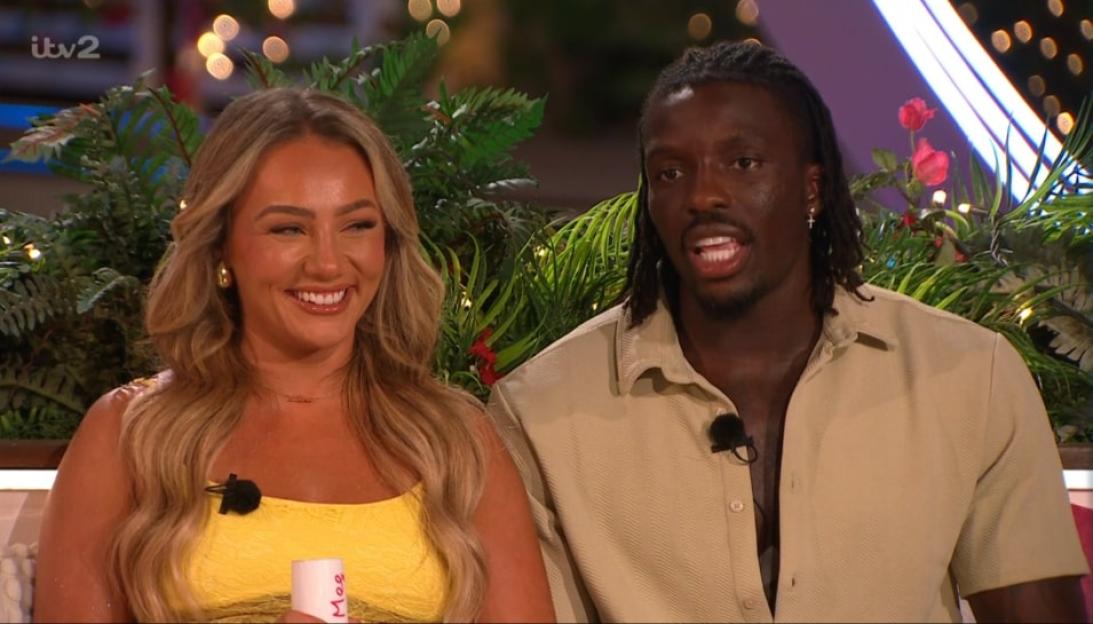 Meg and Dejon on Love Island Aftersun.