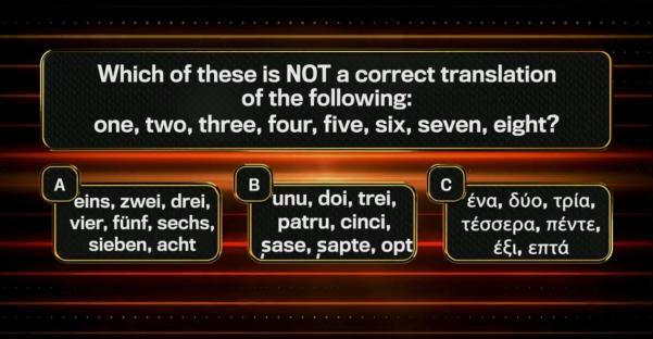 Quiz question: Which of these is NOT a correct translation of