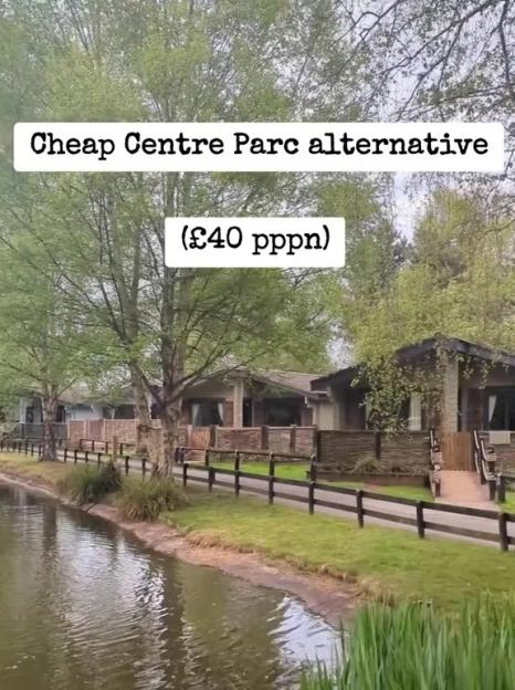 Cabins by a pond; £40 per person per night.