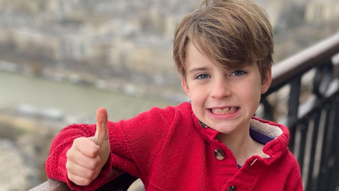 Photo of Fletcher Merkel giving a thumbs up.
