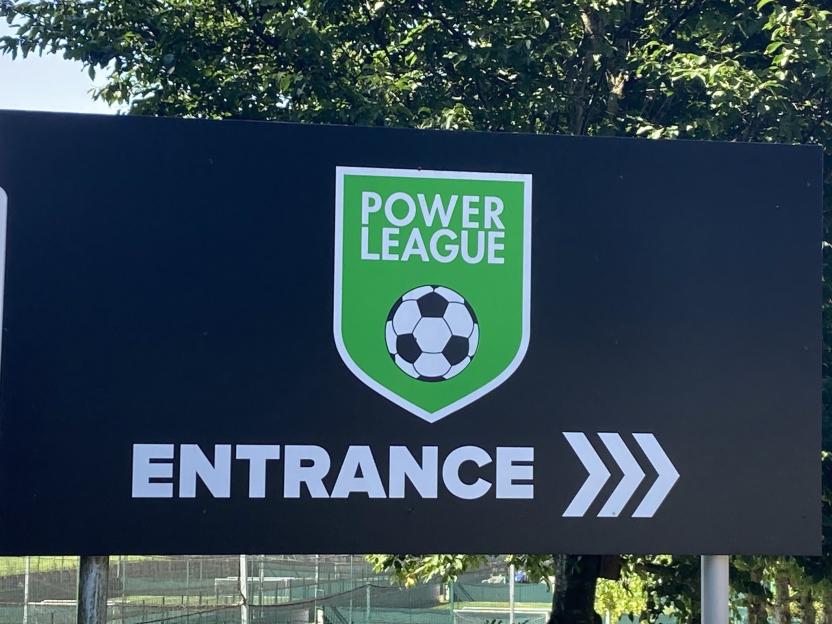 Power League entrance sign.