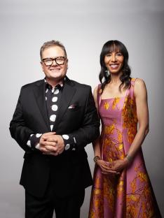 Alan Carr and Michelle Ogundehin, hosts of Interior Design Masters.