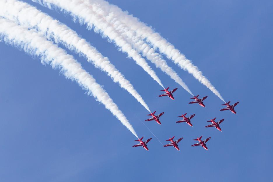 All the locations across the UK that you can see the Red Arrows in action this summer