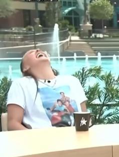 JoJo Siwa laughing on television.