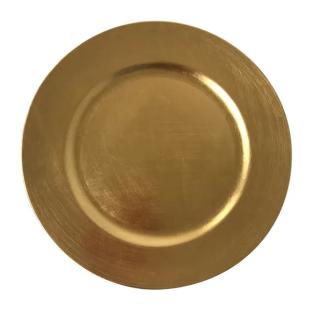 Gold charger plate.