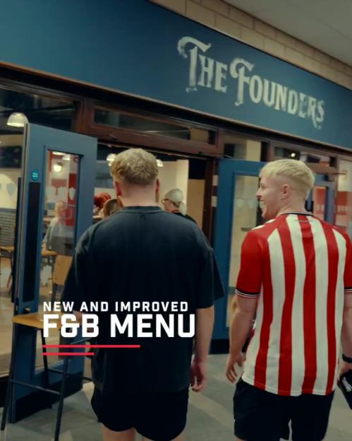 Sunderland Stadium of Light's new food and beverage menu.