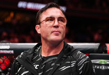 Chael Sonnen in Colby Covington's corner at a UFC Fight Night event.