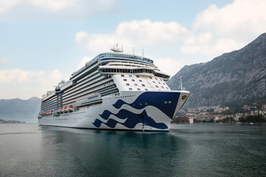 Sky Princess cruise ship in Kotor, Montenegro.