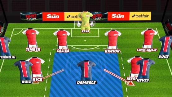 Illustration of a soccer team lineup.