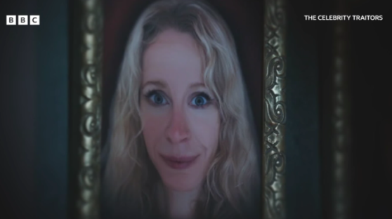 Portrait of a woman in an ornate frame from The Celebrity Traitors.