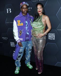 Rihanna and A$AP Rocky at a Fenty Beauty event.