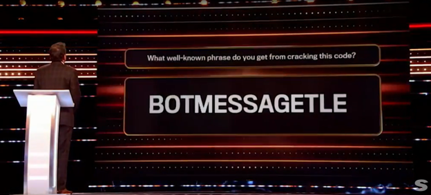 Screen showing a game puzzle: