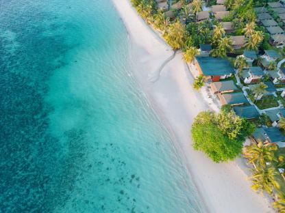Aerial view of Kai Bae Beach in Koh Chang, Thailand.