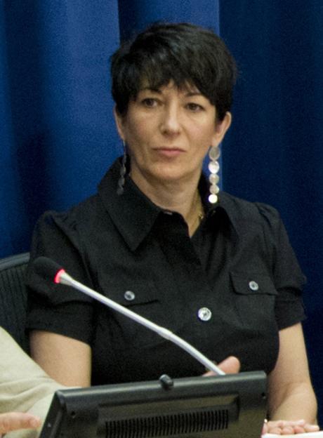 Ghislaine Maxwell at a press conference.