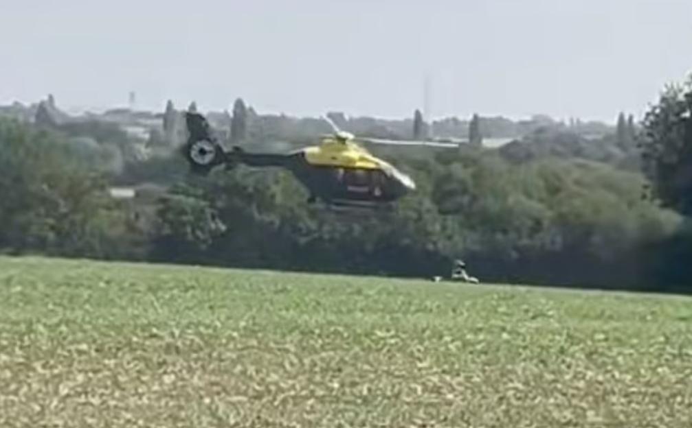 Shocking moment helicopter swoops on ‘extremely dangerous’ speeding biker just feet above the ground
