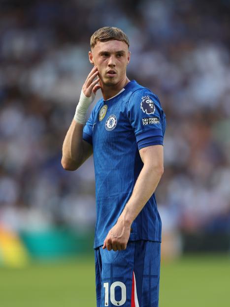 Cole Palmer of Chelsea reacts during a Premier League match.