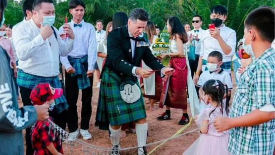 Graeme Davidson at his Thai wedding ceremony.