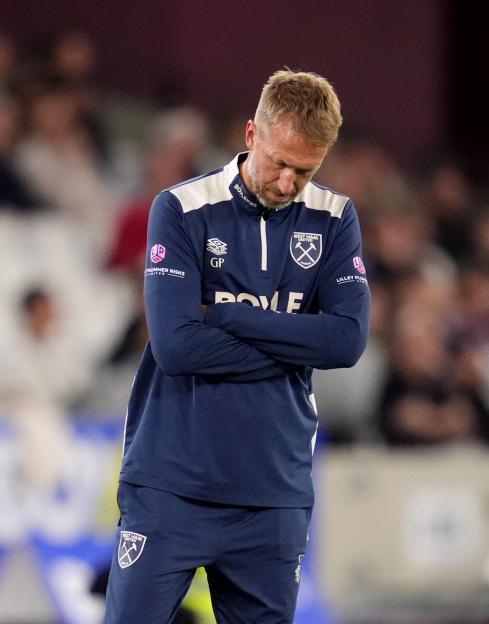 West Ham United manager Graham Potter looking dejected.