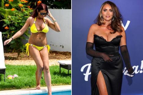 Amy Childs shows off two stone weight loss as she poses in a bikini on holiday