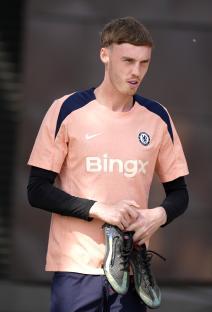 Cole Palmer of Chelsea FC at a training session.