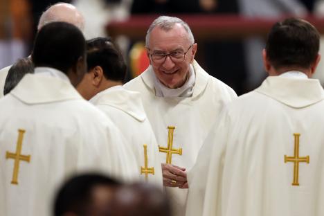Cardinal Pietro Parolin at a Mass in St. Peter's Basilica.