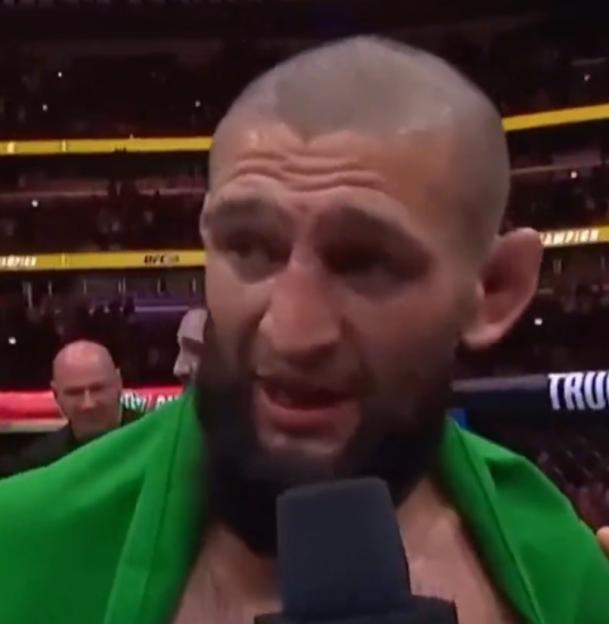 Khamzat Chimaev in a post-fight interview.
