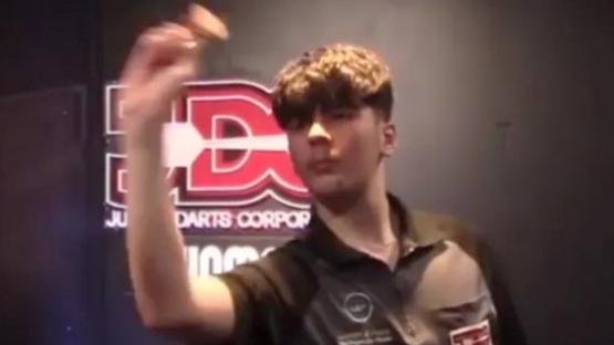 Darts star, 14, follows in the footsteps of Luke Littler by winning senior WDF tournament
