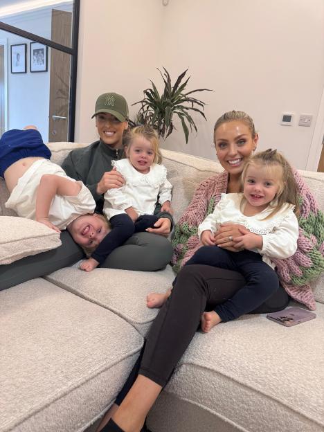Amy Dowden visiting Thomas Skinner's children and wife Sinéad at their home.