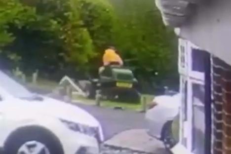 Moment ‘imbecile’ council worker mows down kids’ football goalposts
