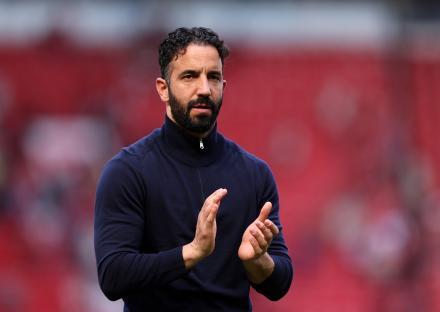 Ruben Amorim, manager of Manchester United, applauding.