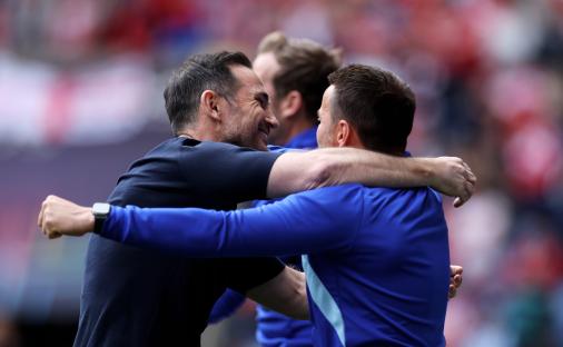 Frank Lampard embracing a Coventry City player.
