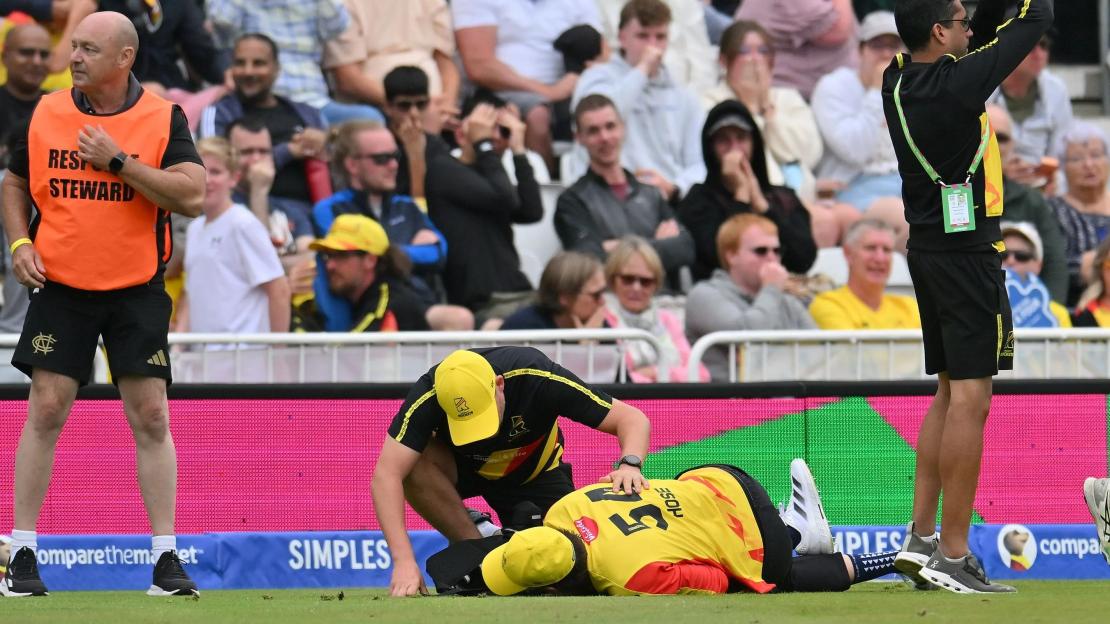 English cricket star shares health update after he was rushed to hospital with horror injury that saw match suspended