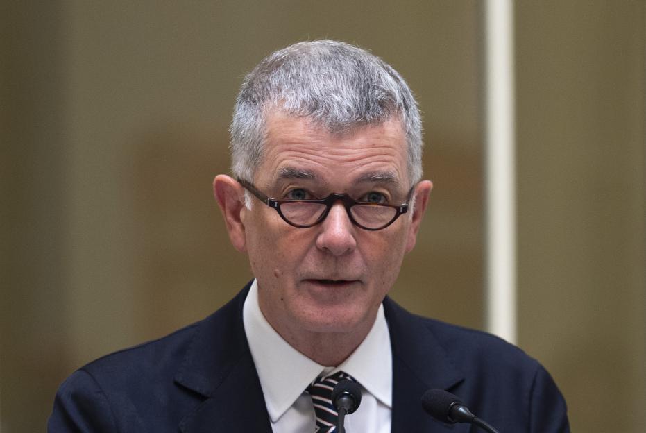 Richard Moore, Chief of the Secret Intelligence Service of the United Kingdom, speaks at the British Consulate General in Istanbul.