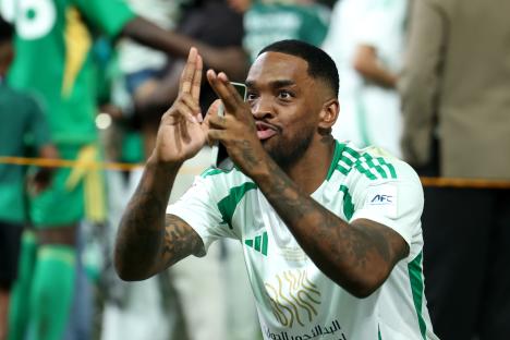 Ivan Toney of Al-Ahli Saudi celebrating a victory.