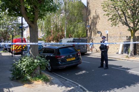 Police and emergency services outside a residential home.