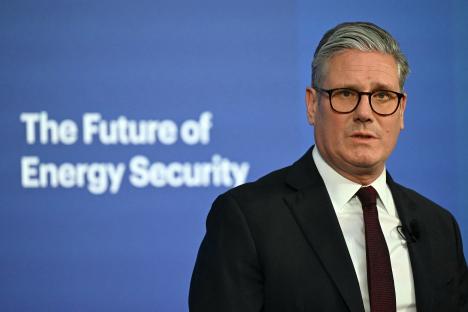 Keir Starmer speaking at the Future of Energy Security Summit.