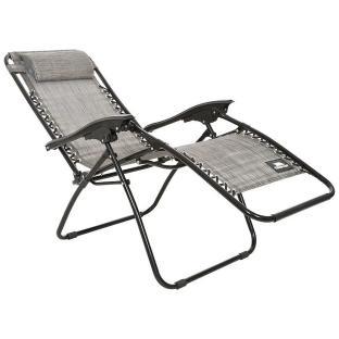 Grey zero gravity chair with black frame.