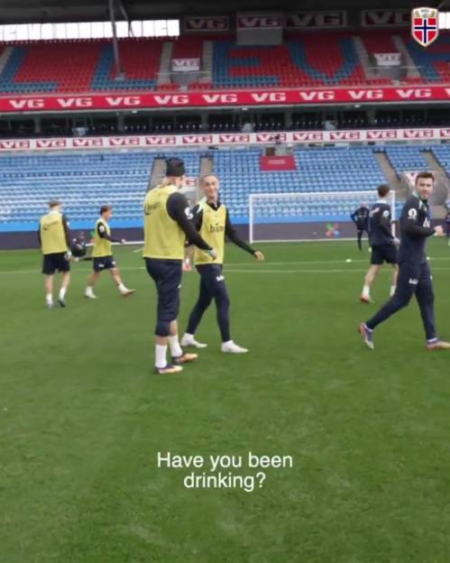 Watch the hilarious moment when Manchester City's Erling Haaland asks his teammate, 'Have you been drinking?' in a training video