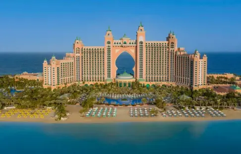 Aerial view of Atlantis, The Palm hotel in Dubai.