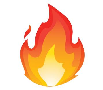 Illustration of a fire emoji.