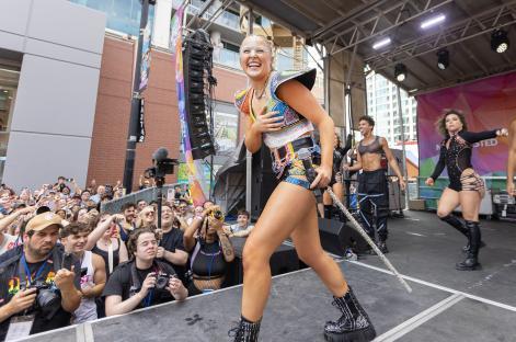 JoJo Siwa performing at Chicago Pride Fest.