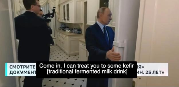 Vladimir Putin in a kitchen interview.